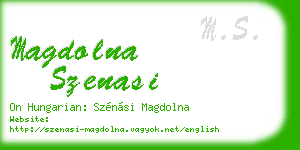 magdolna szenasi business card