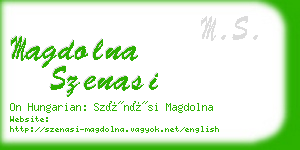 magdolna szenasi business card